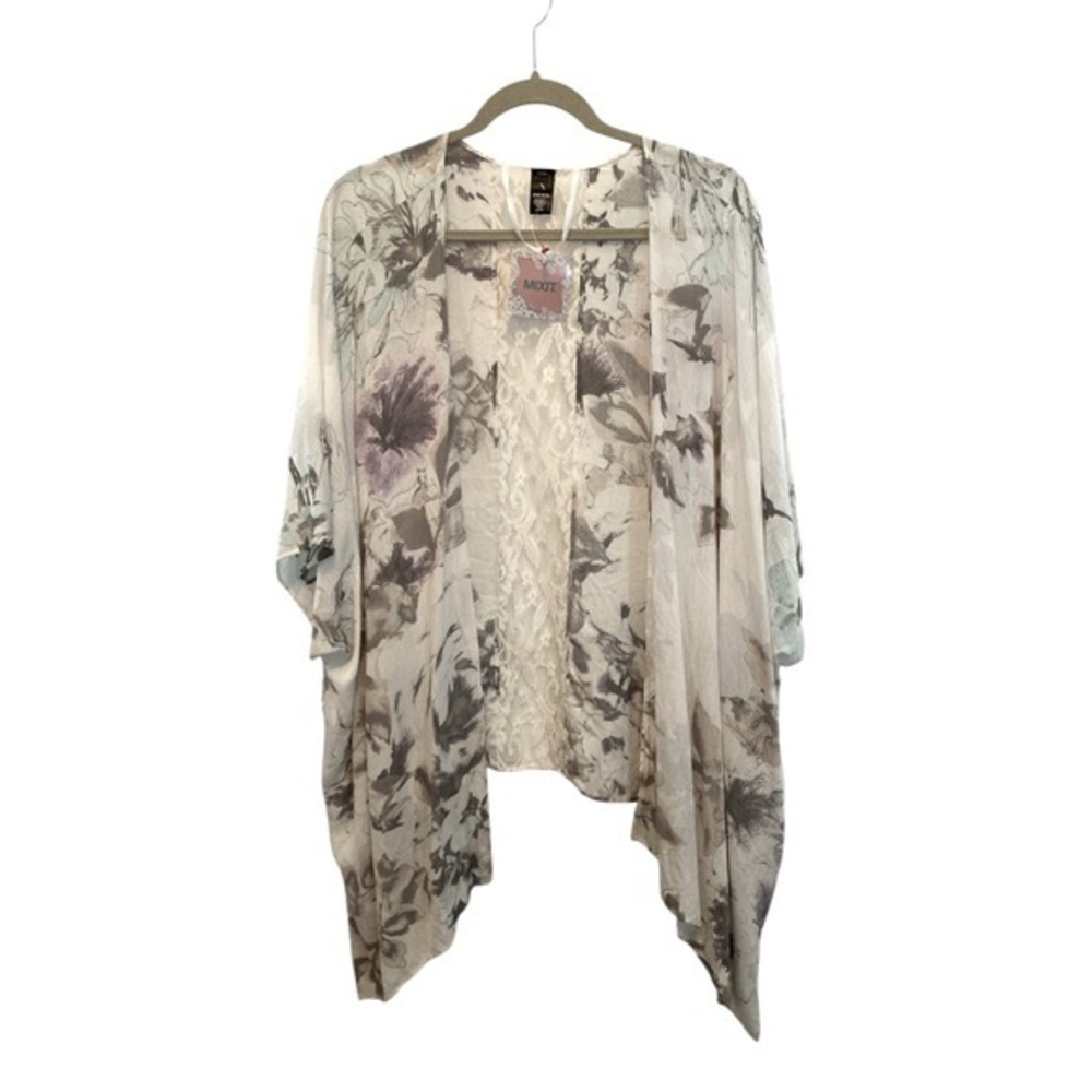 Mixit floral kimono OSFM rayon and lace